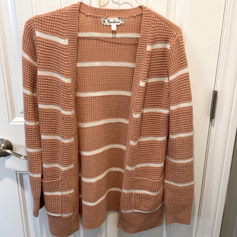 Women’s Small White And Blush Pink Cardigan